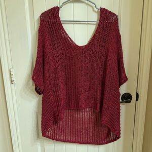 DARK RED | KNIT | LAYERED TOP